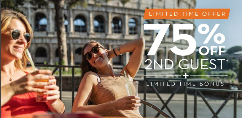 Celebrity Cruises 75% off 2nd Guest