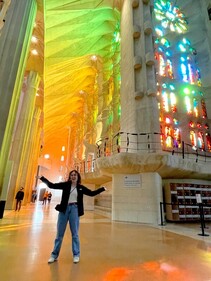 Rachael inside the Sagrada Familia